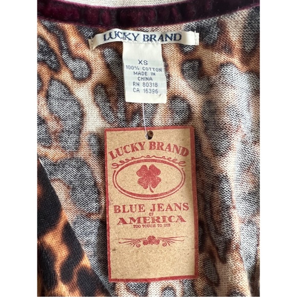 NWT Lucky Brand XS Cheetah/Leopard Print Button-down Shirt - Picture 4 of 5